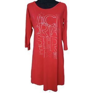 Victoria's Secret Women's L Red Long Sleeve Night Gown